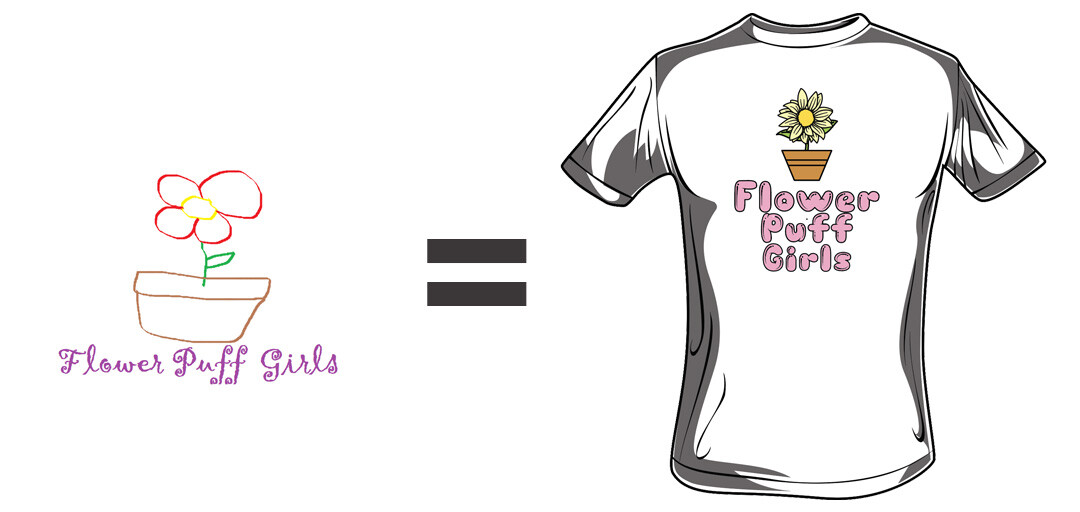 Custom artwork example — flower design sketch